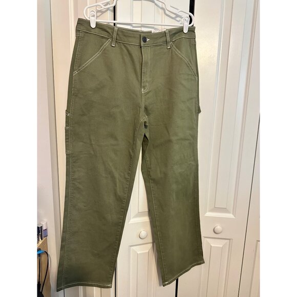 So High Rise Carpenter Jeans Dad Pants - Green - size 17‎ / 33 NEW - Picture 3 of 8